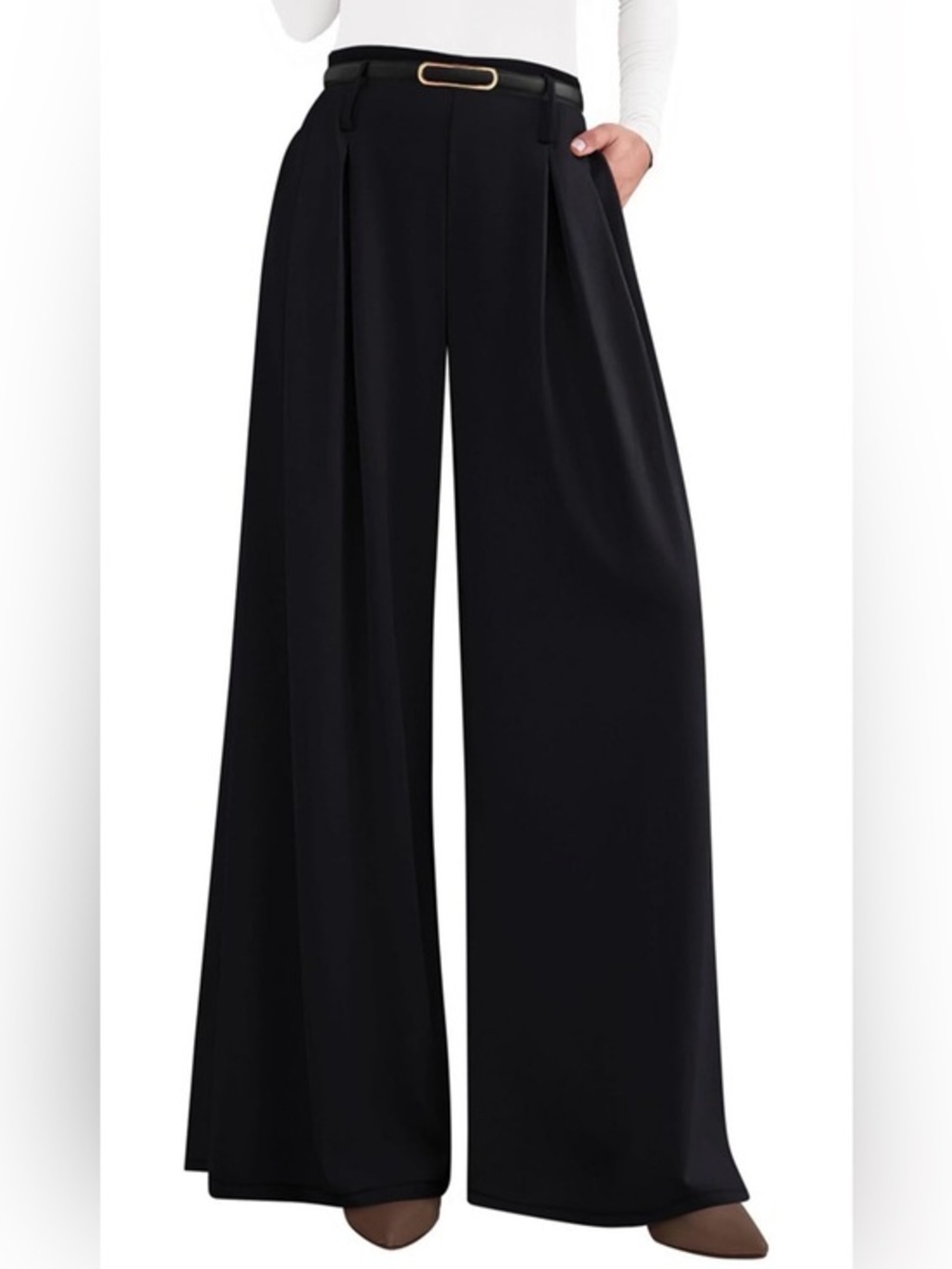 NWT PRETTYGARDEN Wide Leg Pants Elastic High Waist Dress Pants Business Work